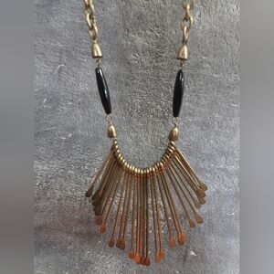 🌞 Sunburst Fan Necklace | Bohemian Statement | Layering Piece